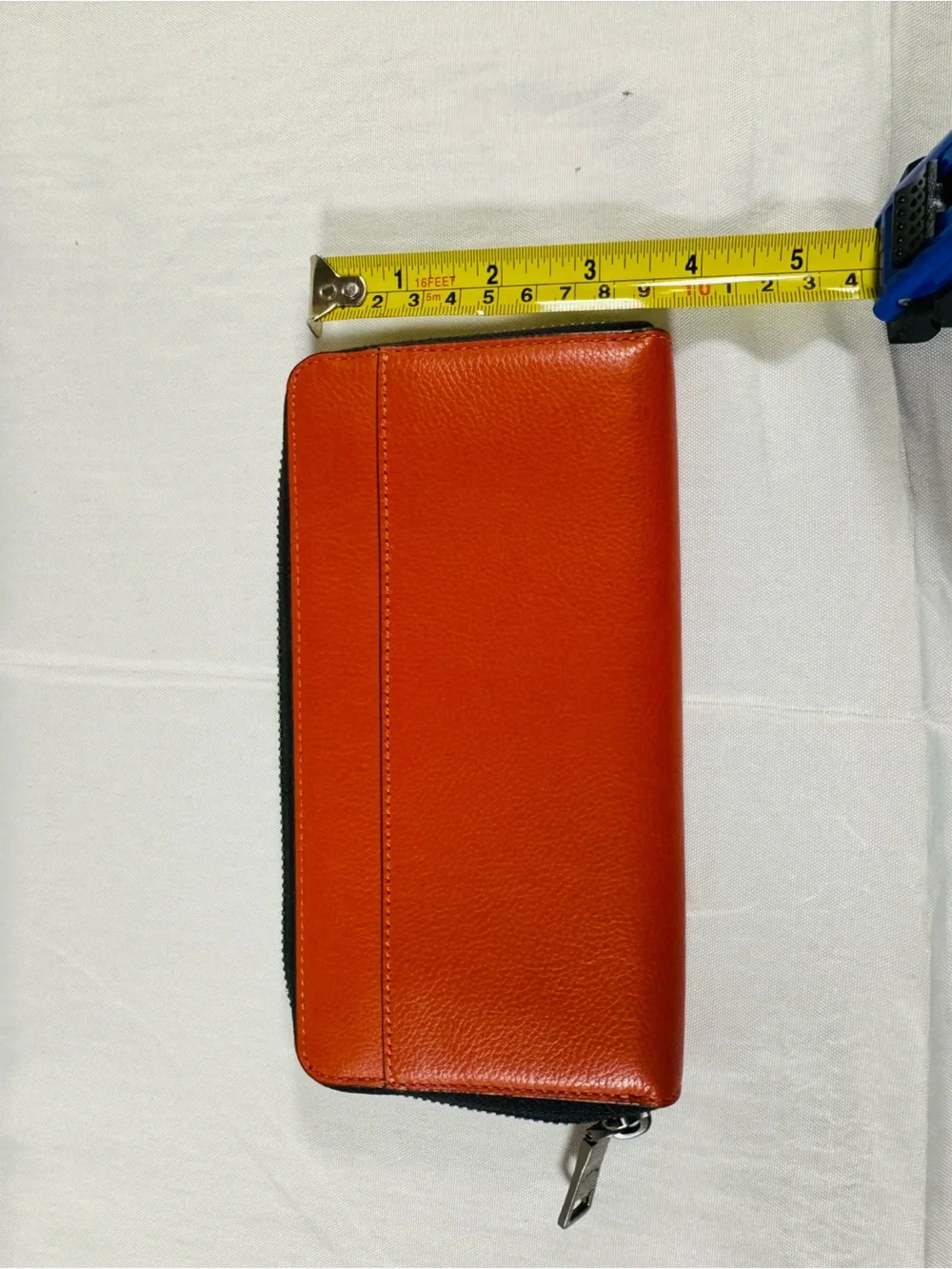 Coach Calfskin Leather Long Zip Around Wallet In  Vermillion (f58102) BNWT